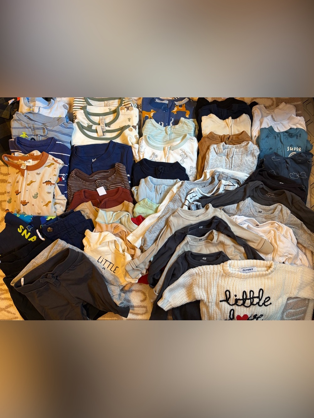 Mixed Kids Long-Sleeve Tee Bundle — Assorted Neutrals, Blue & Cream